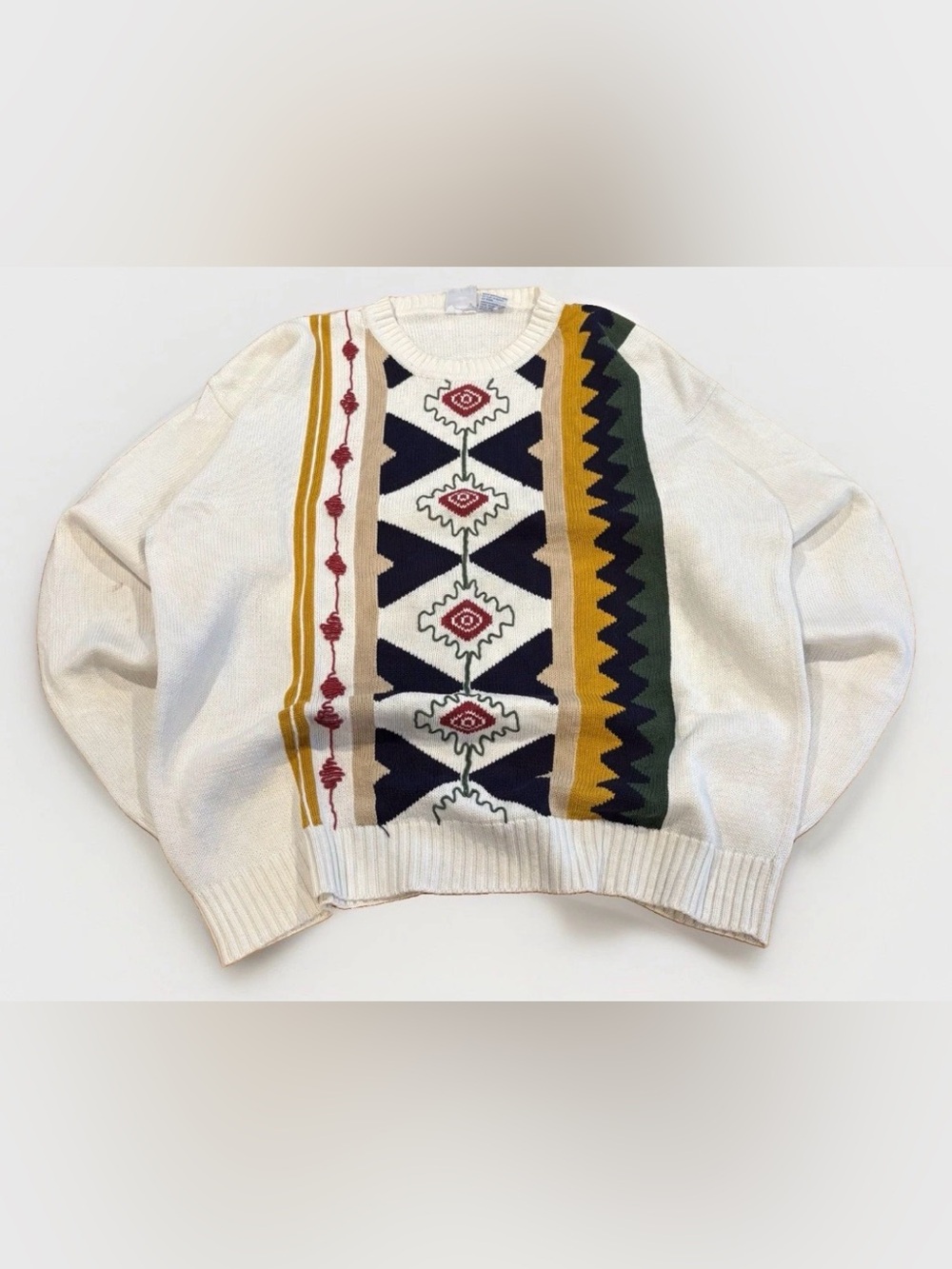 Vintage Vuarnet Knit Sweater Large Oversized Apres Ski Holidays Retro Lanctot